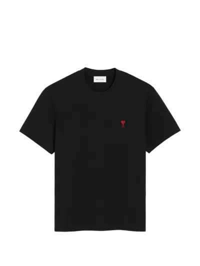 Ami Alexandre Mattiussi Ami Paris Ami De Coeur Cotton T-shirt In Black
