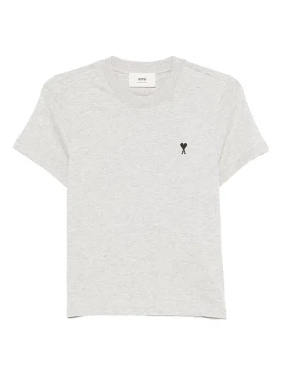 Ami Alexandre Mattiussi Ami Paris Ami De Coeur Cotton T-shirt In Gray