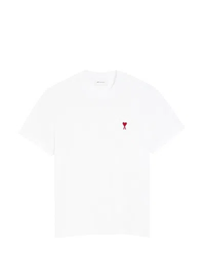 Ami Alexandre Mattiussi Ami Paris Ami De Coeur Cotton T-shirt In White