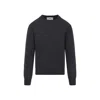 Ami Alexandre Mattiussi Crew Neck Grey Cashmere Blend Knit Sweater In White