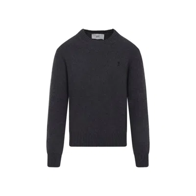 Ami Alexandre Mattiussi Ami Paris Ami-de-coeur Crew-neck Sweater In Black