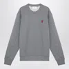 Ami Alexandre Mattiussi Ami Paris Ami De Coeur Grey Crew-neck Sweatshirt Women In Grey