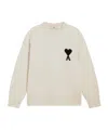 Ami Alexandre Mattiussi Ami Paris Ami De Coeur Crewneck Knitted Jumper In Neutral