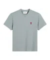 Ami Alexandre Mattiussi Ami Paris Ami De Coeur Crewneck Short-sleeved T-shirt In Gray