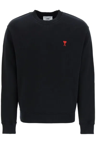 Ami Alexandre Mattiussi Ami Paris Ami De Coeur Crewneck Sweatshirt In Black