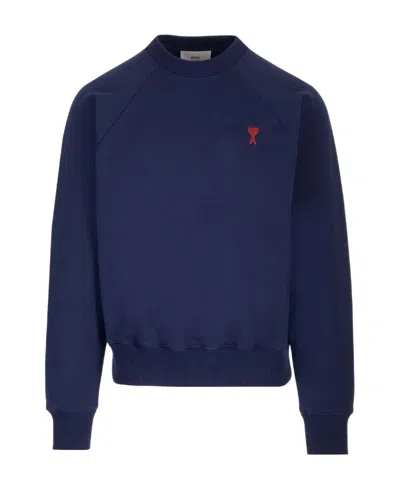 AMI ALEXANDRE MATTIUSSI AMI PARIS AMI DE COEUR CREWNECK SWEATSHIRT