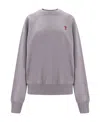 Ami Alexandre Mattiussi Ami Paris Ami De Coeur Crewneck Sweatshirt In Gray