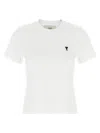 Ami Alexandre Mattiussi Ami De Coeur Cropped T-shirt In White
