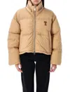 Ami Alexandre Mattiussi Ami De Caur Technical Canvas Down Jacket In Beige