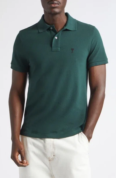 Ami Alexandre Mattiussi Ami Paris Ami Paris Cotton Polo In Green