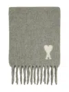 Ami Alexandre Mattiussi Ami Paris Ami Paris De Coeur Wool Scarf In Green