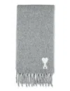 Ami Alexandre Mattiussi Ami Paris Women Off White Ami De Coeur Scarf Baby B4 In Gray