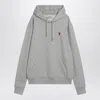 Ami Alexandre Mattiussi Ami Paris Ami De Coeur Grey Hoodie
