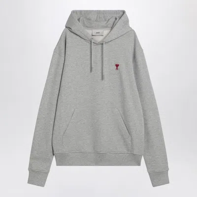 AMI ALEXANDRE MATTIUSSI AMI PARIS  AMI DE COEUR GREY HOODIE