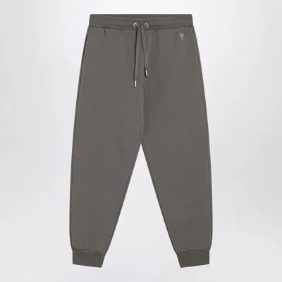 Ami Alexandre Mattiussi Ami Paris Ami De Coeur Grey Jogging Trousers Men In Grey