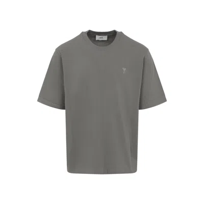 Ami Alexandre Mattiussi Ami Paris  Ami De Coeur Grey T-shirt
