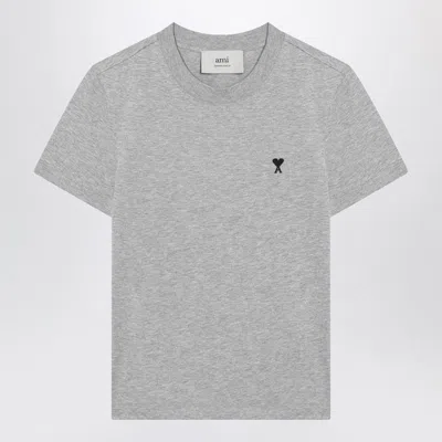AMI ALEXANDRE MATTIUSSI AMI PARIS  AMI DE COEUR GREY T-SHIRT