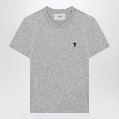 Ami Alexandre Mattiussi Ami Paris Ami De Coeur Grey T-shirt Women