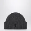 Ami Alexandre Mattiussi Ami Paris Ami Paris De Coeur Grey Wool Beanie In Gray