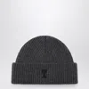 Ami Alexandre Mattiussi Ami Paris Ami Paris De Coeur Grey Wool Beanie In Gray