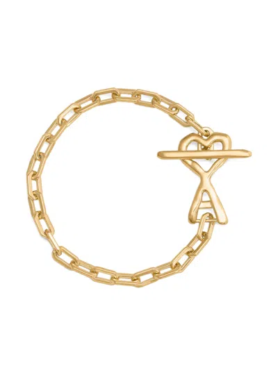 Ami Alexandre Mattiussi Ami Paris Ami De Coeur Hammered Bracelet In Blue