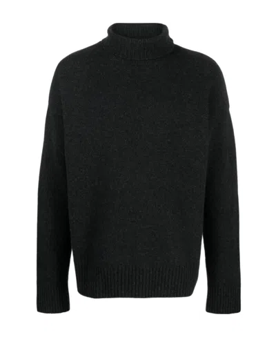 Ami Alexandre Mattiussi Ami Paris Ami De Coeur High Neck Knitted Jumper In Gray