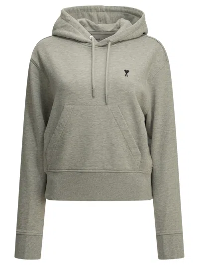 Ami Alexandre Mattiussi Ami Paris "ami De Coeur" Hooded Sweatshirt In Green