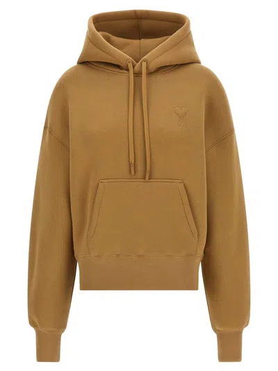 Ami Alexandre Mattiussi Ami Paris 'ami De Coeur' Hoodie In Brown