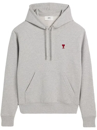 Ami Alexandre Mattiussi Ami Paris Ami De Coeur Hoodie In Gray