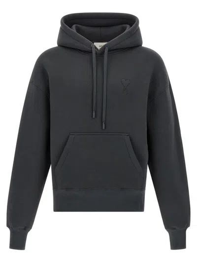 Ami Alexandre Mattiussi Ami De Coeur Sweatshirt Gray In Black