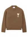 Ami Alexandre Mattiussi Brown Alpaca Ami De Coeur Crewneck Sweater Brown In Brown