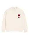 Ami Alexandre Mattiussi Ami Paris Ami Heart Design Wool Sweater In Intarsia Knit In White