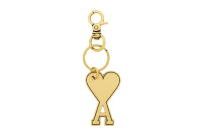 Pre-owned Ami Alexandre Mattiussi Ami Paris Ami De Coeur Keyring Brass