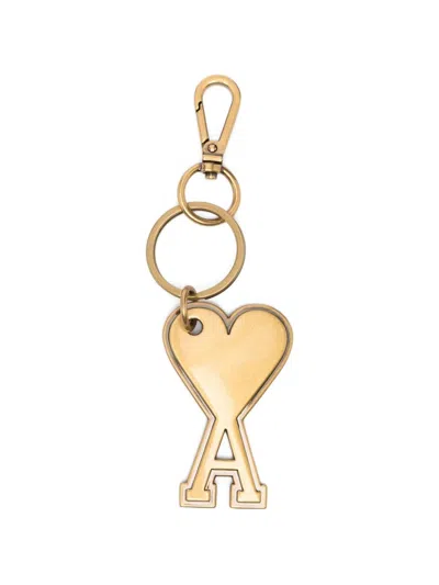 Ami Alexandre Mattiussi Ami Paris Ami De Coeur Keyring In Brown