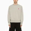 AMI ALEXANDRE MATTIUSSI AMI DE COEUR LIGHT GREY SWEATSHIRT