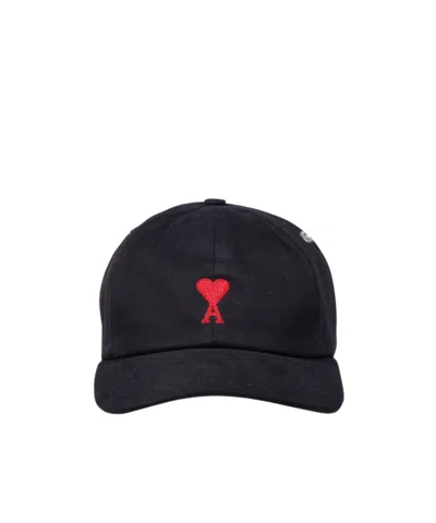 Ami Alexandre Mattiussi Ami Paris Black Baseball Cap With Logo