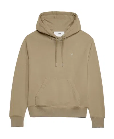 Ami Alexandre Mattiussi Ami Paris Ami De Coeur Logo Embroidered Hoodie In Brown