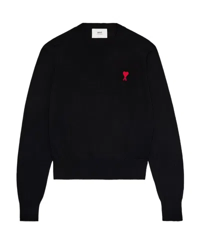 Ami Alexandre Mattiussi Pull Col Rond Ami Paris De Coeur In Black
