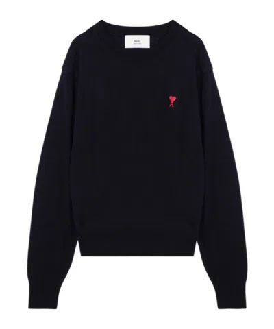 Ami Alexandre Mattiussi Pull Col Rond Ami Paris De Coeur In Black