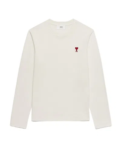 AMI ALEXANDRE MATTIUSSI AMI PARIS AMI DE COEUR LOGO EMBROIDERED LONG-SLEEVED T-SHIRT