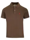 Ami Alexandre Mattiussi Ami Paris Ami De Coeur Logo Embroidered Short In Brown