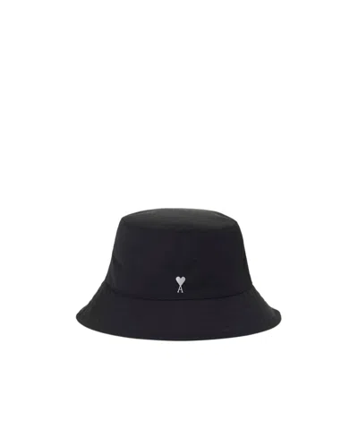 Ami Alexandre Mattiussi Ami Paris Ami De Coeur Logo Plaque Bucket Hat In Black