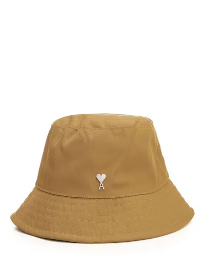 Ami Alexandre Mattiussi Ami Paris Ami De Coeur Logo Plaque Bucket Hat In Brown