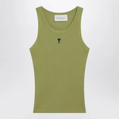 Ami Alexandre Mattiussi Ami Paris Ami De Coeur Matcha Green Tank Top Women