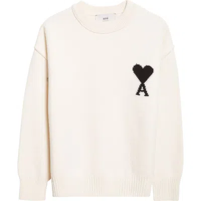 AMI ALEXANDRE MATTIUSSI AMI PARIS AMI DE COEUR MONOGRAM CREWNECK SWEATER