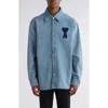 Ami Alexandre Mattiussi Ami Paris De Coeur Overshirt In 480 Used Blue/480