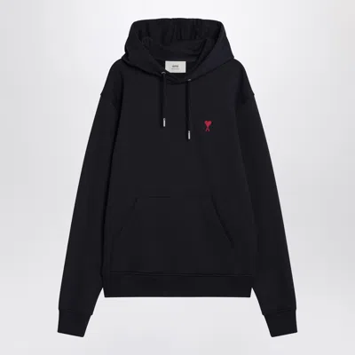 AMI ALEXANDRE MATTIUSSI AMI PARIS AMI DE COEUR NAVY BLUE HOODIE