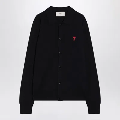 Ami Alexandre Mattiussi Ami Paris Ami De Coeur Night Blue Cardigan Men