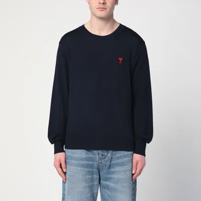 Ami Alexandre Mattiussi Ami Paris Ami De Coeur Night Blue Sweatshirt In Black