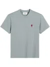 Ami Alexandre Mattiussi Ami Paris Ami De Coeur Crewneck Short-sleeved T-shirt In Clear Blue